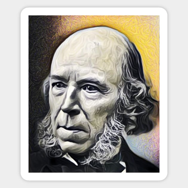 Herbert Spencer yellow Portrait | Herbert Spencer Artwork 9 Sticker by JustLit